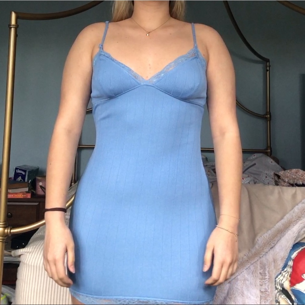 Blue mini dress